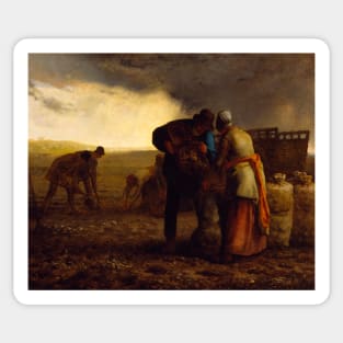 The Potato Harvest - Jean-François Millet Sticker